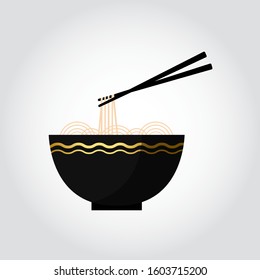 Ramen noodle food logo isolated design for restaurant with background