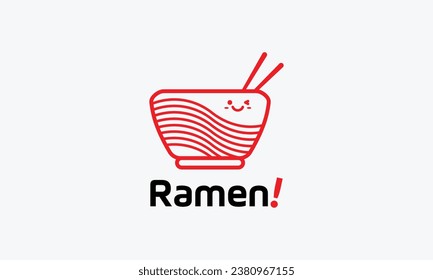 Ramen noodle food logo for restaurant business 