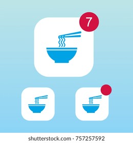 Ramen Noodle Icon With Notification