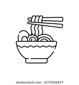 Ramen noodle icon on a white background