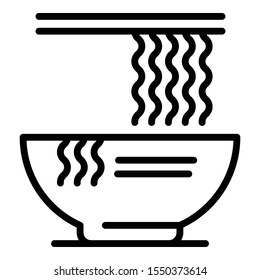 Ramen noodle icon. Outline ramen noodle vector icon for web design isolated on white background
