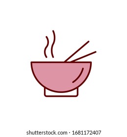 Ramen noodle icon vector design template