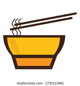 Ramen noodle icon vector design template