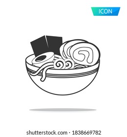 Ramen noodle icon vector isolated on white background.