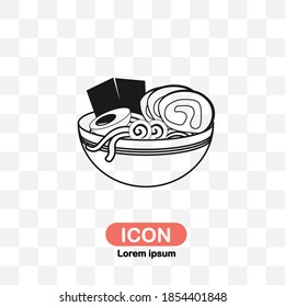 Vector de icono de fideos Ramen aislado en fondo transparente.