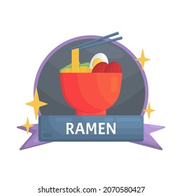 Ramen noodle japanese food vector illustration