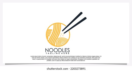 Ramen noodle logo design illustration for restaurant icon with creative element Premium Vector Part 16