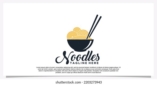 Ramen noodle logo design illustration for restaurant icon with creative element Premium Vector Part 23
