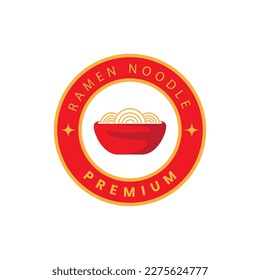 ramen noodle logo design japanese restaurant chinese badge vector icon symbol illustration template