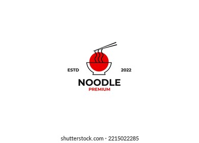 Ilustración vectorial de diseño de logotipo de fideos de Ramen