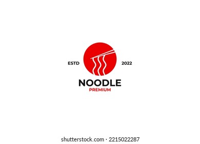 Ramen noodle logo design vector template illustration