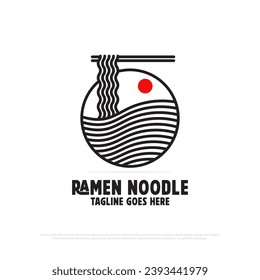 Ramen noodle logo design vector,food and beverages logo icon vector illustration, good for japanese restaurant logo idea