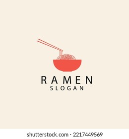 Ramen or noodle logo icon design template flat vector