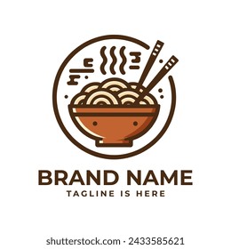 The ramen noodle logo represents savory taste, cultural richness, and culinary artistry, evoking comfort and satisfaction in every bowl.