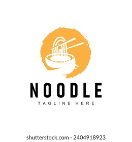 Ramen noodle logo simple noodle and bowl design inspiration chinese food template illustration