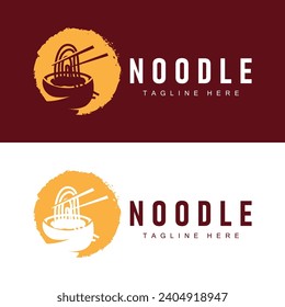Ramen noodle logo simple noodle and bowl design inspiration chinese food template illustration