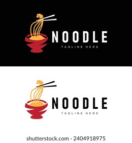 Ramen noodle logo simple noodle and bowl design inspiration chinese food template illustration