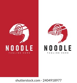 Ramen noodle logo simple noodle and bowl design inspiration chinese food template illustration