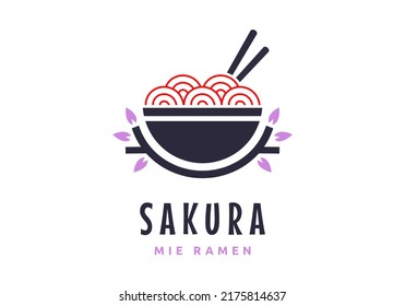 Ramen noodle logo, suitable for cafes and restaurants.