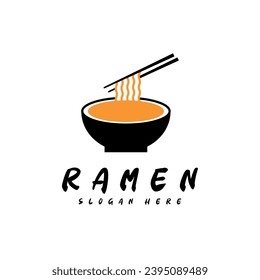 ramen noodle logo vintage vector illustration design, icon, sign, japanese noodle food, traditional food