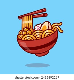 Ramen Noodle With Nuggets And Chopstick Cartoon Vector
Icon Illustration. Food Object Icon Concept Isolated Premium
Vector. Flat Cartoon Style