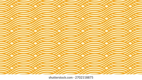 ramen noodle pasta seamless pattern with waves.