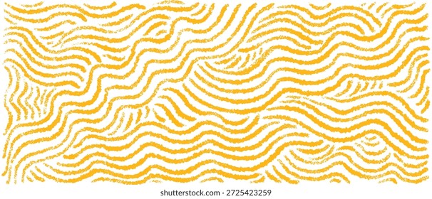 Padrão de Ramen ou macarrão. Linhas amarelas curvas no plano de fundo transparente. Textura de espaguete não dulada. Ilustração vetorial com listras retro groovy para menu ou design de alimentos