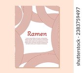 Ramen noodle red texture poster template. Japanese, Chinese wavy background.