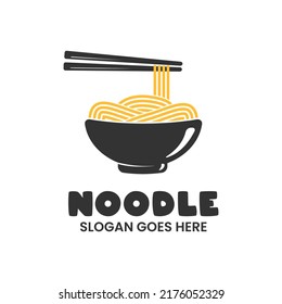 ramen or noodle restaurant logo template with isolated background