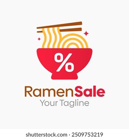 Ramen Noodle Sale Logo Design Template. Good for Business, Agency, Community and Organization