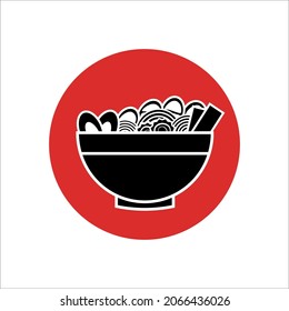 Ramen noodle silhouette in japan style