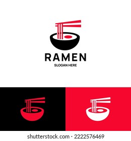 Ramen noodle soup, vector line illustration. Asian traditional Japanese food cuisine.