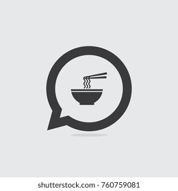 Ramen Noodle Speech Bubble Icon