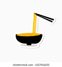 ramen noodle sticker or emblem vector illustration design. eps10