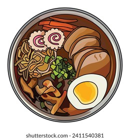 ramen noodle vector illustration, suitable for sticker and graphic design element