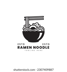 Ramen noodle vector logo. Asian food logo, suitable for food products, noodles, restaurant menu or food business.