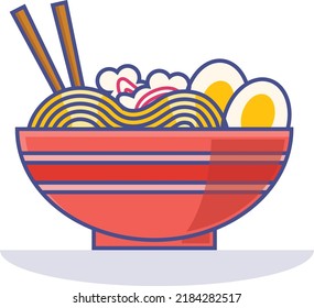 Ramen Noodles Flat Design Vector Stock Vector (Royalty Free) 2184282517 ...