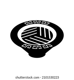 Ramen noodles Icon. Black solid style.