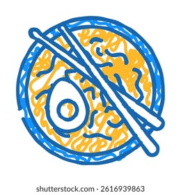 ramen noodles japanese food doodle icon sketch vector. ramen noodles japanese food sign. isolated symbol illustration