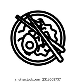 ramen noodles japanese food line icon vector. ramen noodles japanese food sign. isolated contour symbol black illustration