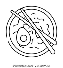 ramen noodles japanese food line icon vector. ramen noodles japanese food sign. isolated contour symbol black illustration