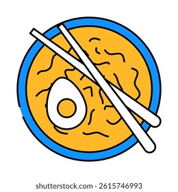 ramen noodles japanese food line icon vector. ramen noodles japanese food sign. isolated symbol illustration