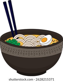 Ramen Noodles Japanese Food Vector