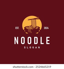 Ramen Noodles Logo Vetor Comida chinesa Fast Food Restaurante Marca Design Produto Marca Café