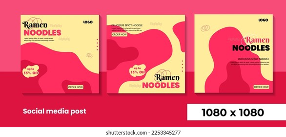 Ramen noodles restaurant menu social media post