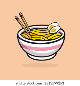 ramen noodles. vector illustration for mascot logo or sticker