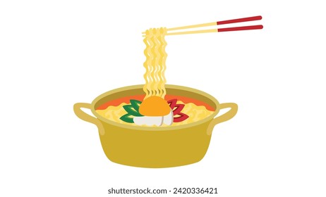 símbolo de imagen vectorial de fideos ramen