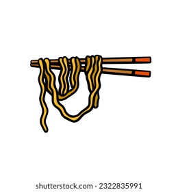 Ramen noodles and wooden stick