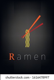 Ramen on a black background