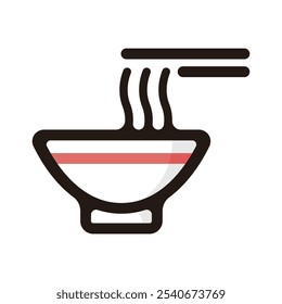 Ramen outline icon for graphic design, apps and websites